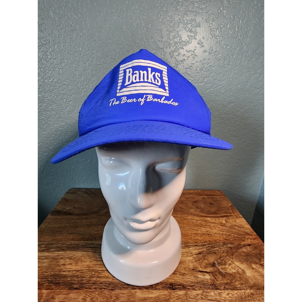 Vintage Banks Beer of Barbados Blue‎ Nylon Snapback Hat One Size Fits All Cap
